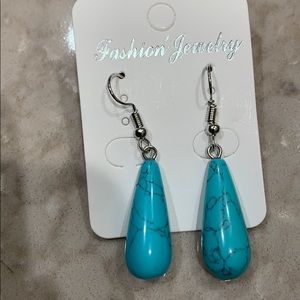 New!  Water Drop Turquoise Earrings